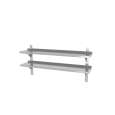 Dubbel Verstelbare Wandplank, Met Twee Stalen Beugels, Hendi, 1400x300x(h)600mm