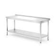 Muur Werktafel Met Schap – Geschroefd, Diepte: 700 Mm., Hendi, Kitchen Line, 1800x700x(h)850mm
