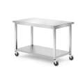 Werktafel Met Plank - Geschroefd, Diepte: 600 Mm., Hendi, Kitchen Line, 1200x600x(h)850mm