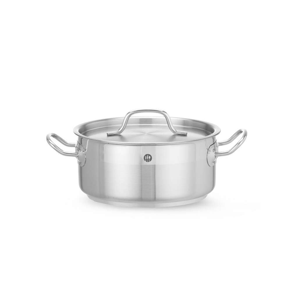 Kookpan Laag - Met Deksel, Hendi, Profi Line, 2,8L, ⌀200x(h)90mm