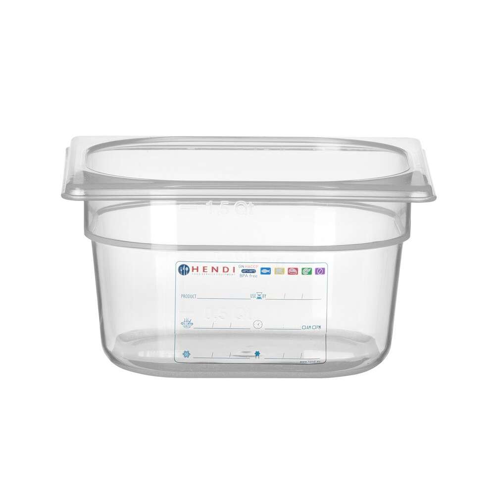 Container GN 1/6, Hendi, GN 1/6, 1,6L, Transparant, 176x162x(h)100mm