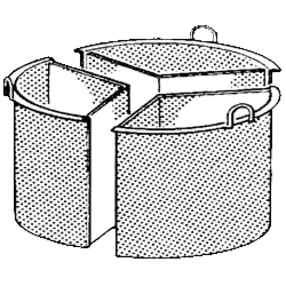 Mand 3 Sectoren, 100 Liter