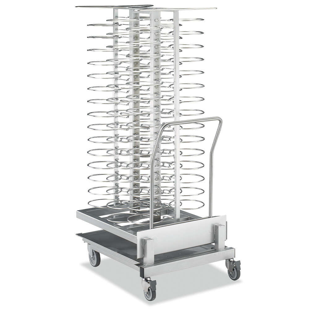 Wagen En Uittrekbare Lader, Voor 92 Borden (ø 300 Mm) Voor Oven 20x GN 2/1 (ruimte 75 Mm)