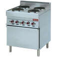 Elektrisch Fornuis Met 4 Ronde Kookplaten Met Convectie-oven GN 1/1