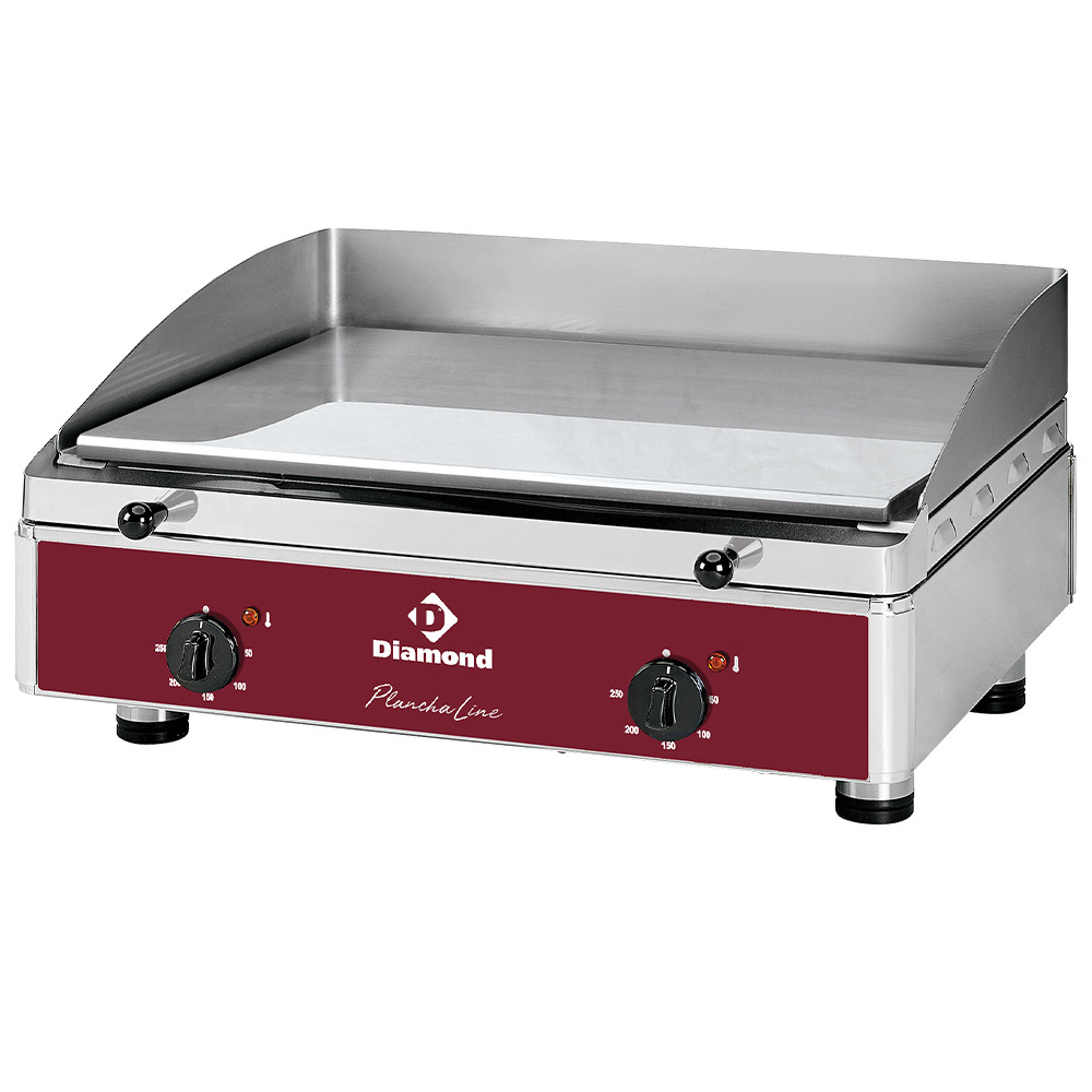 Diamond Bakplaat | Chroom | Effen 555x400mm | 4 kW | 230V | 608x530x305mm