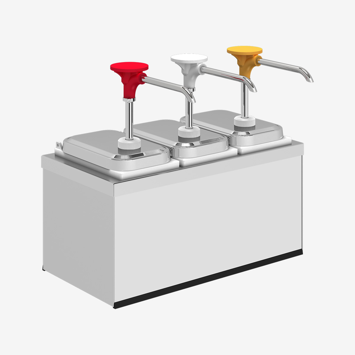 Saus Dispenser | RVS | Drukknopbediening | 3x 1.9L Container