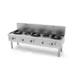 Unni-cooking Gas Wok Fornuis | 3 Wok Branders | 2 Soep Branders | 2450x850x1100mm