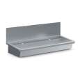 RVS Wasbak 2 Kranen 1200mm  Inclusief Afvoerplug En Spatscherm