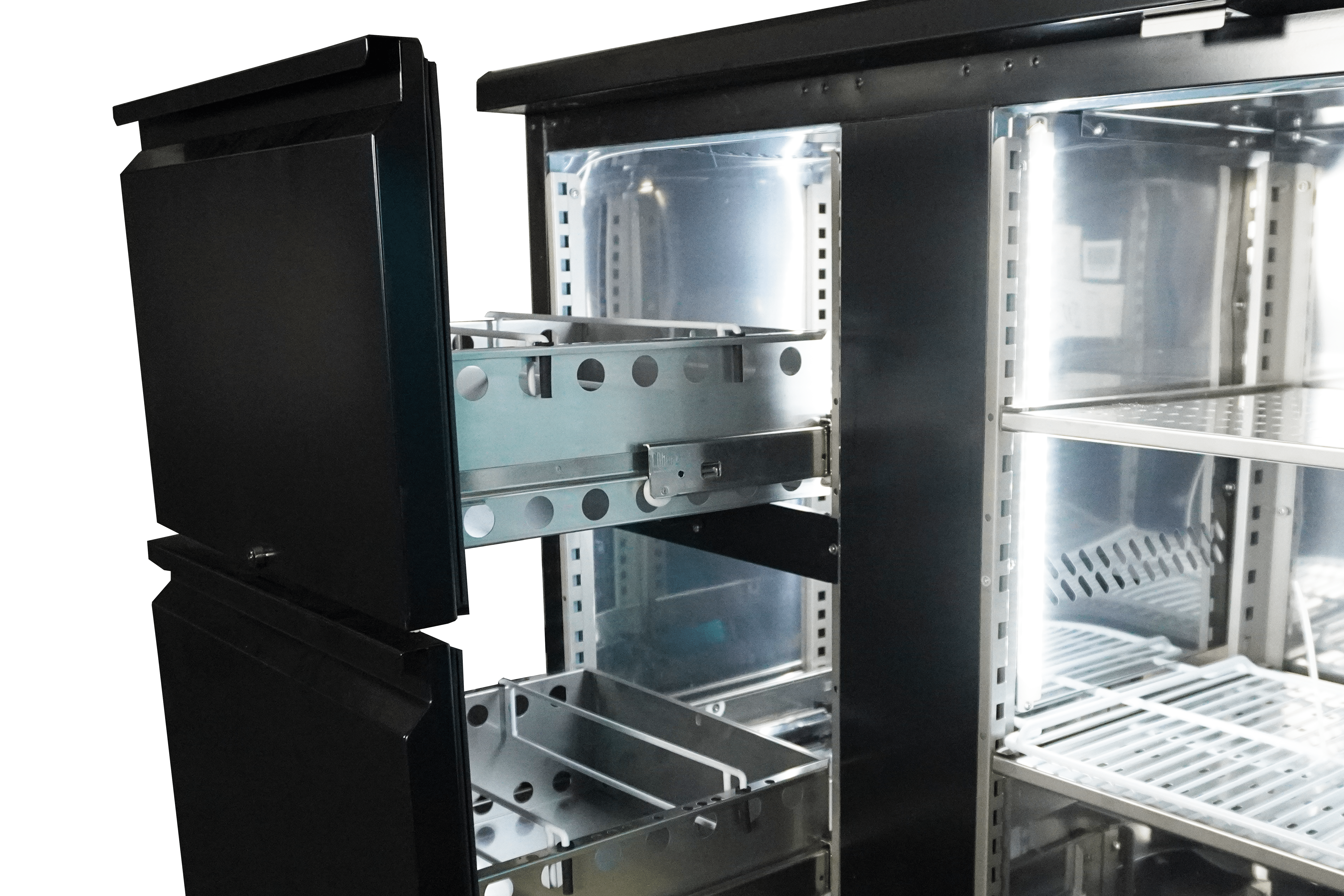 CombiSteel Barkoelkast | 537L | Zwart | Geforceerd | 2 Draaideuren + 2 Laden | 2002x513x860mm - Afbeelding 3