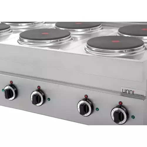 Unni-cooking | Fornuis | Tafelmodel | Elektrisch | 6 Kookpunten | 15.6kw (400v) | 1100x650x300/540