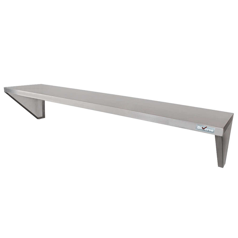 Diverso Muurrek | RVS | Met 2 Beugels | 1300x300x30mm