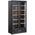 Wijnkoelkast | 460L | Zwart | 1 Zone | +5°C/+14°C | 144 Flessen | Geforceerd | Wielen | 900x558x1800mm
