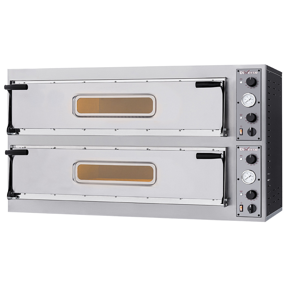 Diverso by Diamond Pizzaoven | 2x 3 Ø350mm | 400V | Stapelbaar | 1305x600x745mm