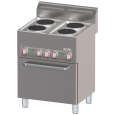 Diverso by Diamond Fornuis + Heteluchtoven | COOKING LINE 600 | Elektrisch | 4 Kookpunten Ø180 + 1/1 GN Oven | 11.13kW | 400V | 660x600x890/1035mm