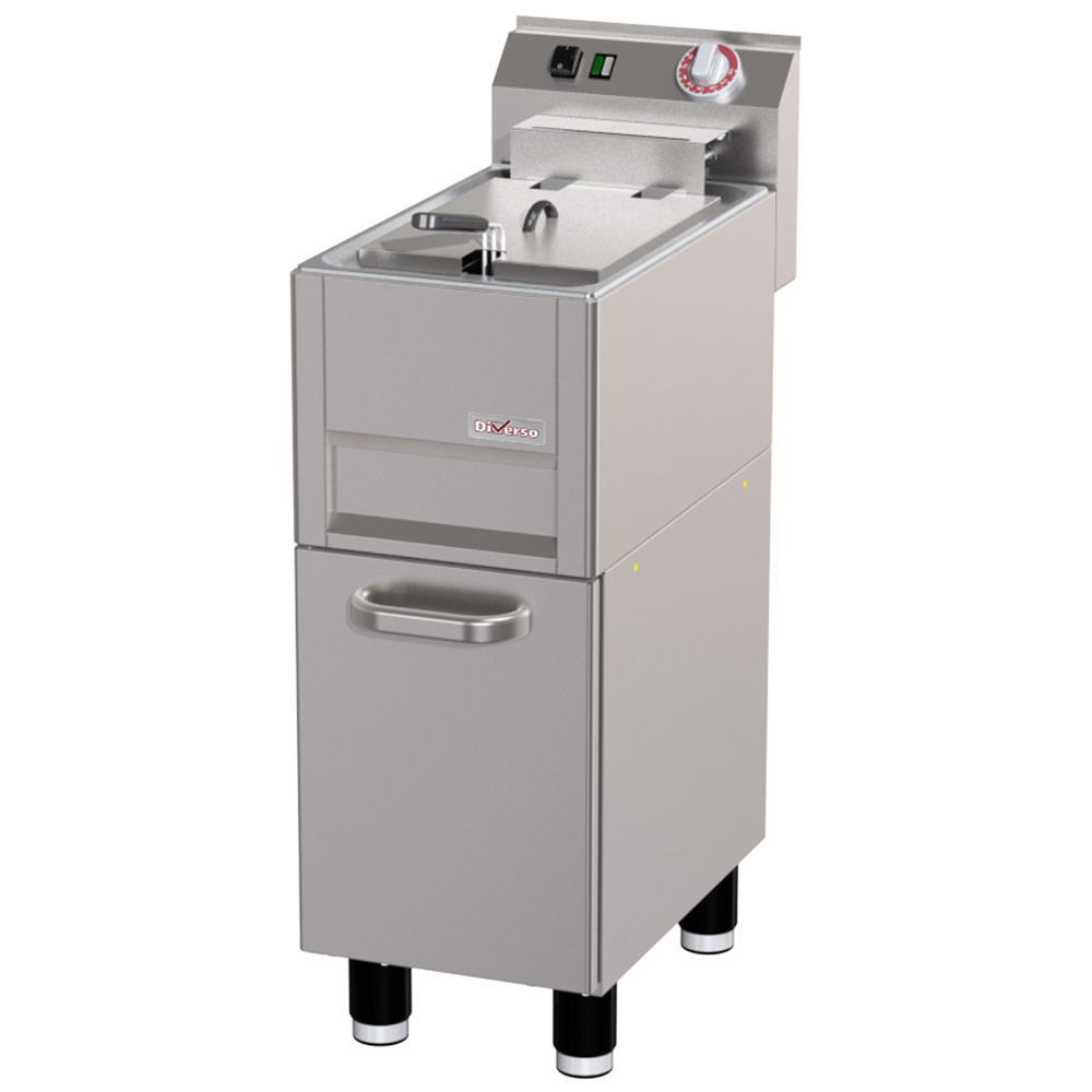 Diverso by Diamond Friteuse | COOKING LINE 600 | Elektrisch | 13L | 0°C/190°C | Aftapkraan | 9.9kW | 400V | 330x600x890/1035mm