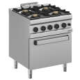 Diverso by Diamond Fornuis + Oven | Gas | 4 Branders + 2/1 GN Oven | 5.2kW | Waakvlam | 700x700x850mm