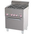 Diverso By Diamond Horeca Fornuis Met Heteluchtoven | Gas | 4 Branders + 1/1 GN Oven | 230v | 660x600x890/1035mm