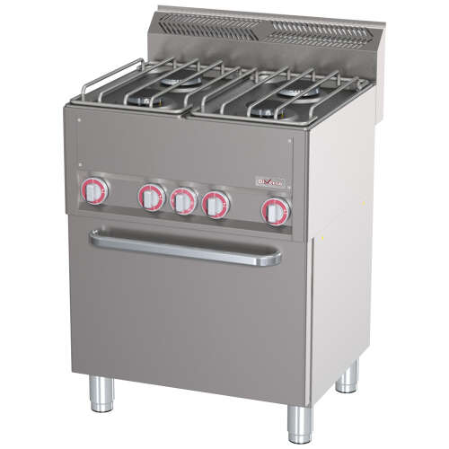 Diverso By Diamond Horeca Fornuis Met Heteluchtoven | Gas | 4 Branders + 1/1 GN Oven | 230v | 660x600x890/1035mm