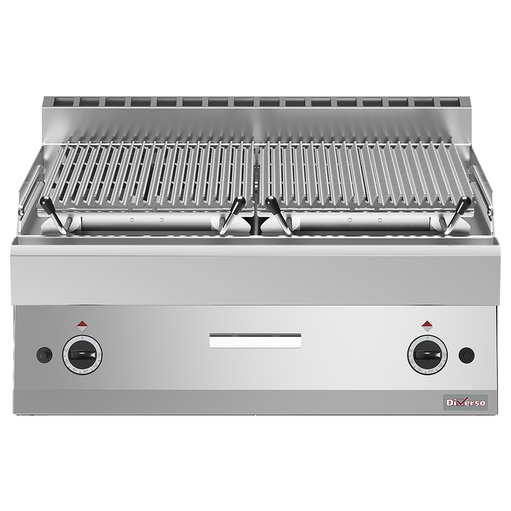 Diverso By Diamond Lavasteengrill | Gas | Gietijzer Oppervlak | 50°c/300°c | Piëzo Ontsteking | 800x700x280mm