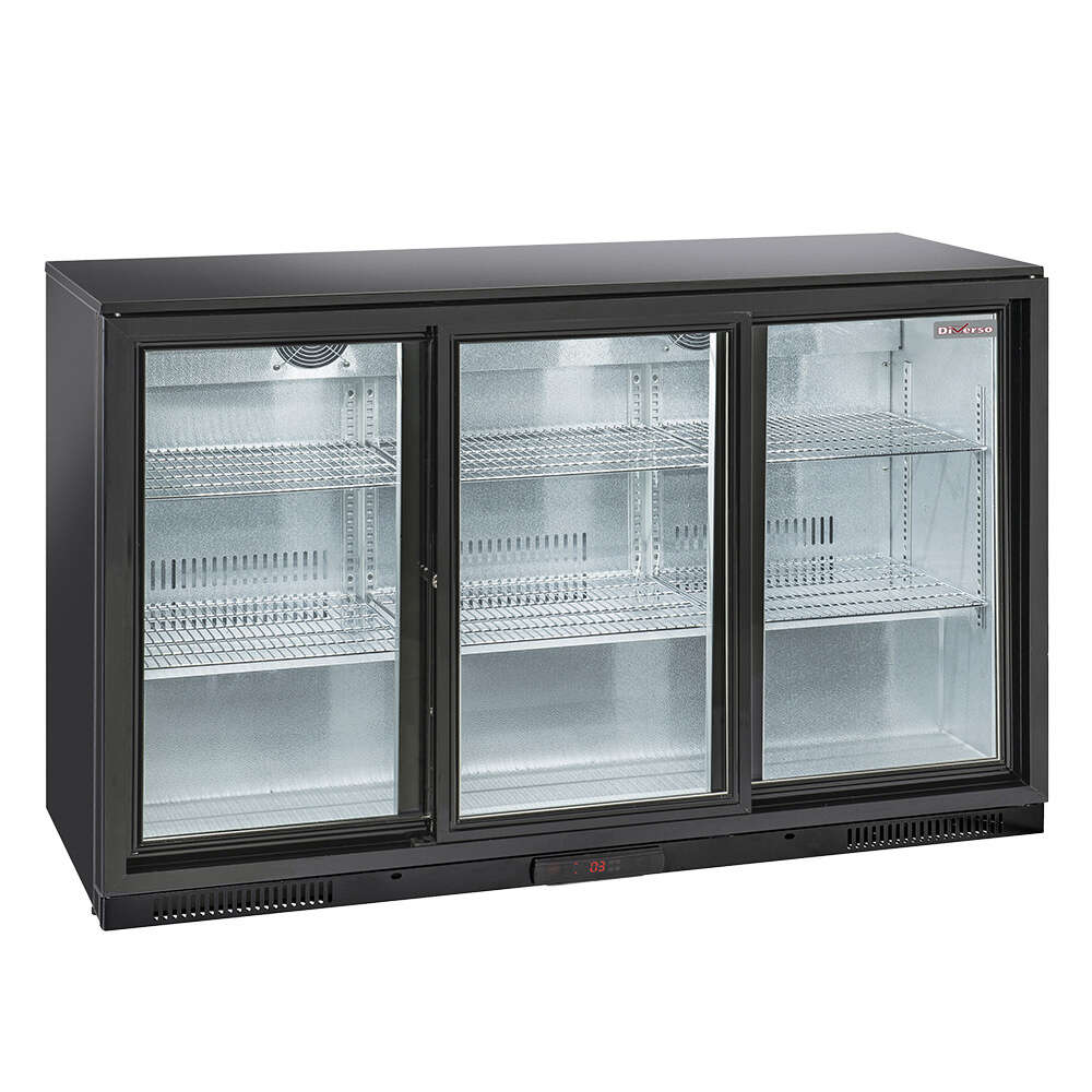 Diverso By Diamond Barkoelkast | Back Bar | 320L | Zwart | Schuifdeuren