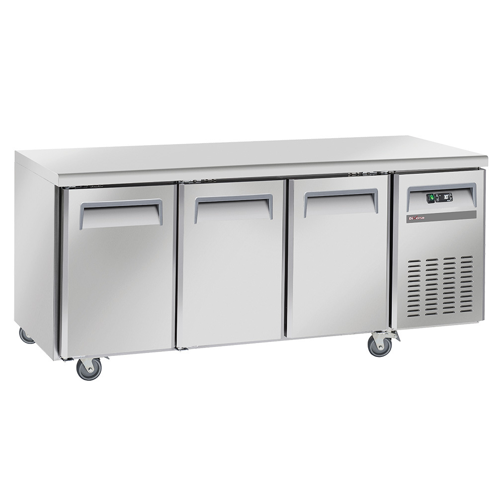 Diverso By Diamond Koelwerkbank | 253L | 3 Deuren 1/1 GN | Geforceerd | Wielen | 1800x700x850mm
