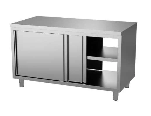 Unninox Doorgeef Werktafel 2 Zijdes Schuifdeuren | RVS | 2000x700x850mm