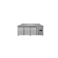 Unnicool Koelwerkbank | 417L | 3 Deuren (1/1 GN) | +2°c/+8°c | Geforceerd | Achter Rand | Wielen | 1795x700x850/950mm