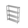 Unninox Voorraadrek | RVS | 4 Schappen | 1600x500x1800mm