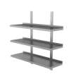 Unninox Wandschap | RVS | 3 Niveaus | Verstelbare Hoogte | 600x400x1000mm