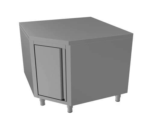 Unninox RVS Hoekwerkkast | Deur | 600 Diep | 1000x1000x850/900(h)mm