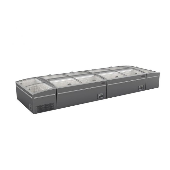 Combisteel Supermarkt Vrieskist | Kop-element | 630L | Grijs | -18°c/-22°c | Statisch | Schuifdeksels | 1850x850x795mm - Afbeelding 2