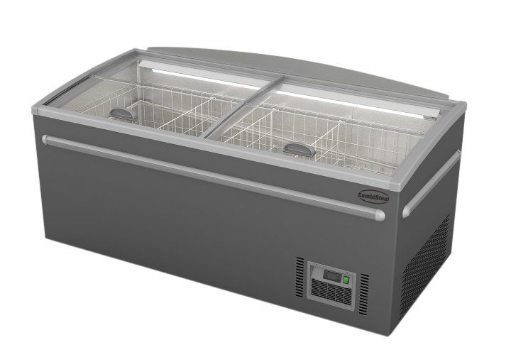 Combisteel Supermarkt Vrieskist | Kop-element | 630L | Grijs | -18°c/-22°c | Statisch | Schuifdeksels | 1850x850x795mm
