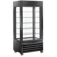Diamond Chocoladevitrine | 600L | Zwart | Geforceerd | 6 Niveaus | Wielen | 900x650x1900mm