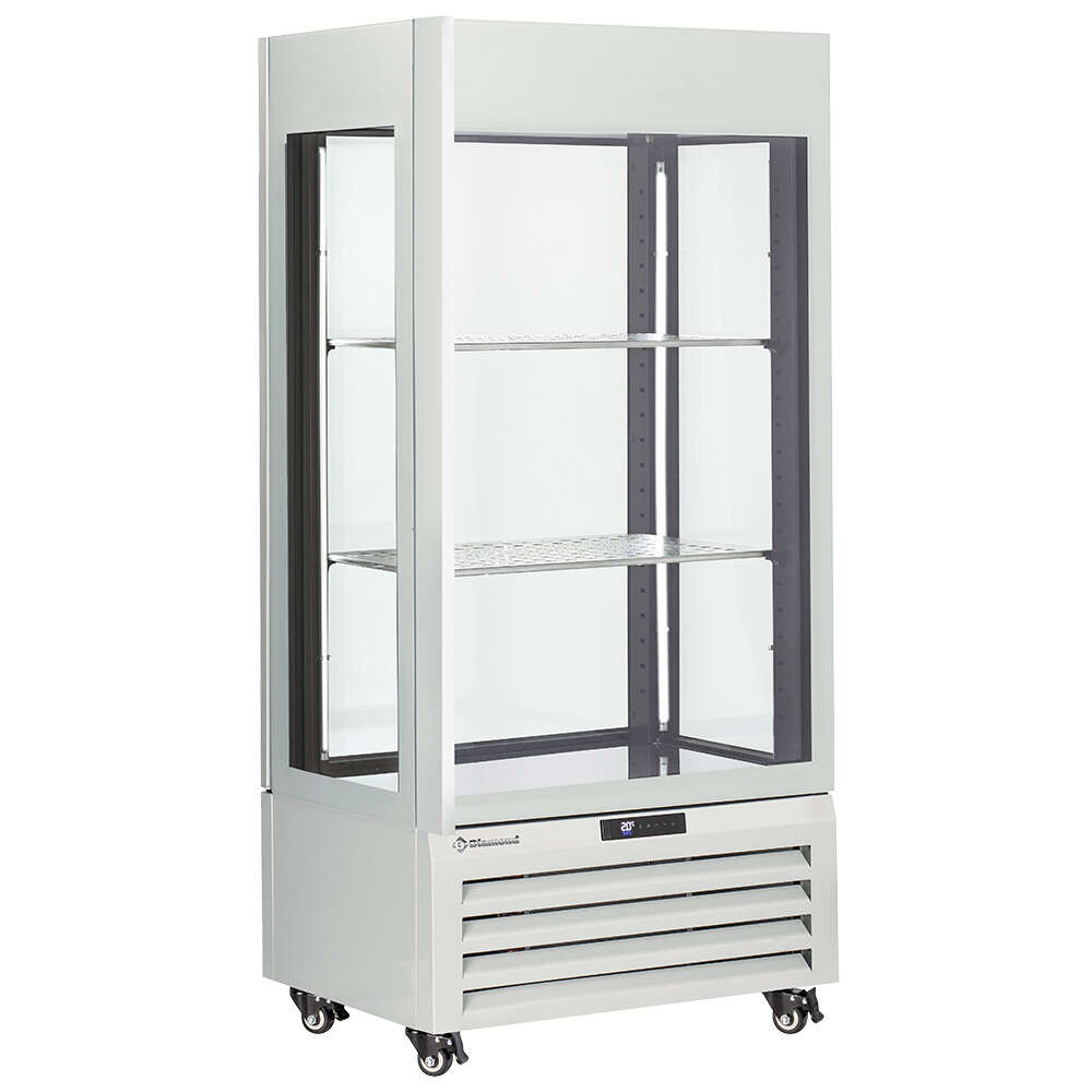 Diamond Wijnkoelvitrine | EXALTA | Energiezuinig | 600L (120x 75cl) | Wit | 1 Zone | 0°C/+10°C | Geforceerd | Wielen | 900x650x1900mm