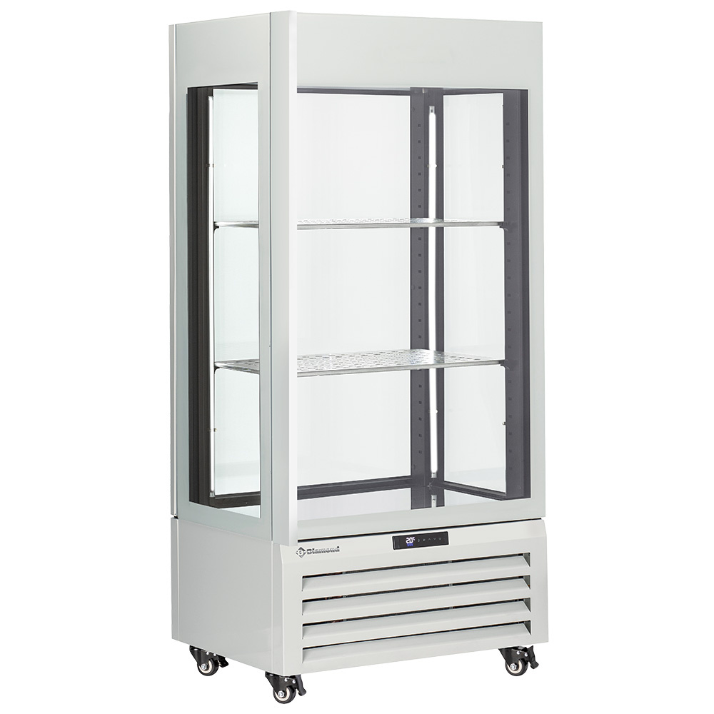 Diamond Wijnkoelvitrine | EXALTA | Energiezuinig | 600L (120x 75cl) | Wit | 1 Zone | 0°C/+10°C | Geforceerd | Wielen | 900x650x1900mm