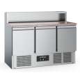 Ecofrost Pizzawerkbank | 402L | 3 Deuren | Boven 8x 1/6 GN | Geventileerd | 1365x700x1075mm