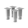 Set van 4 verstelbare roestvrijstalen poten (h.125mm)