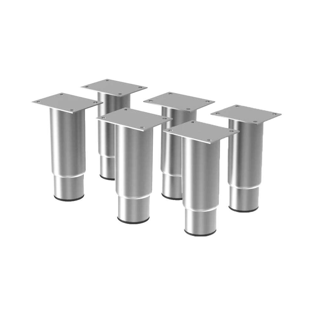 Set van 6 verstelbare roestvrijstalen poten (h.125mm)
