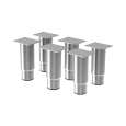 Set van 6 verstelbare roestvrijstalen poten (h.125mm)