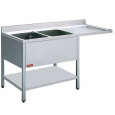 Diamond Spoeltafel Links | Vaatwasser Ruimte Rechts | 500x500mm Mand | 1600x700x880/900mm