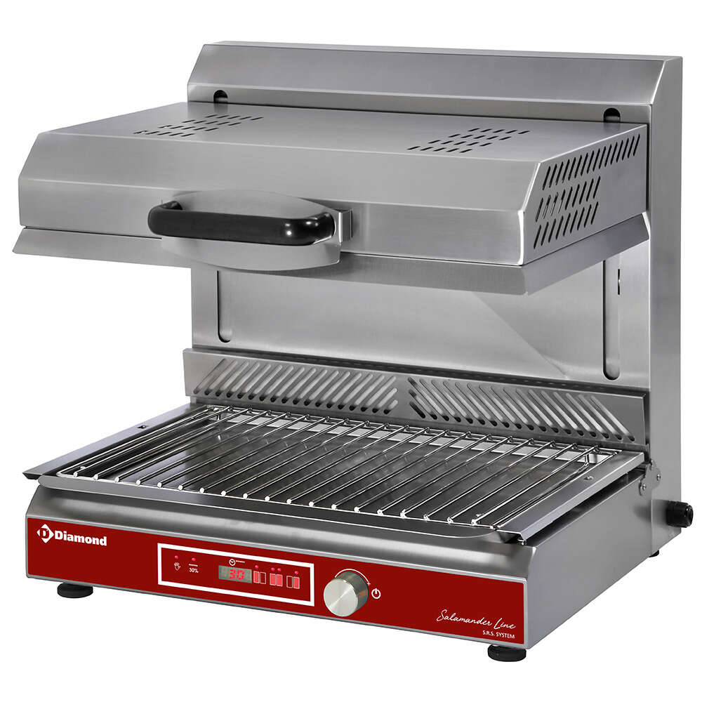Diamond Salamander Grill | SALAMANDER LINE | Glaskeramisch | 2 Zones | ≤350°C | 3kW | 230V | Timer | Hoogte Verstelbaar | 600x640x590mm