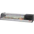 Diamond Sushivitrine | RVS/Zwart | -1°C°/+2°C | Dubbele Geperforeerde Bodem | Statisch | Compressor Links | 1730x415x270mm