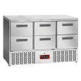 Diamond Koelwerkbank | COMPACT LINE EVO | 149L | 6 Laden | 0°C/+8°C | Statisch + Ventilator | Afneembaar Werkblad | Wielen | 1365x700x880mm