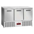 Diamond Vrieswerkbank | Compact Line EVO | 350L | 3 Deuren | −10°C/−18°C | Statisch + Ventilator | Werkblad Afneembaar | Wielen | 1365x700x880mm