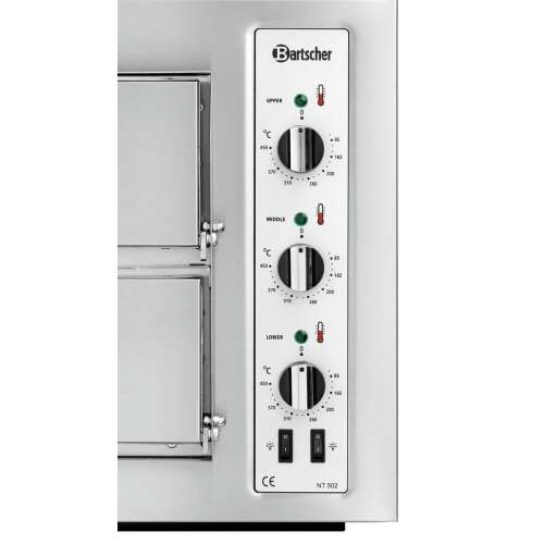 Bartscher Pizza Oven | RVS | 2x 4 Pizza's Ø250mm | 2 Kamers | 400V | 800x750x510mm