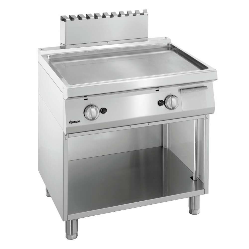 Bartscher Gas Bakplaat 700 B800 | Glad RVS Braadoppervlak 720x445mm | 14kW | 800x700x850mm