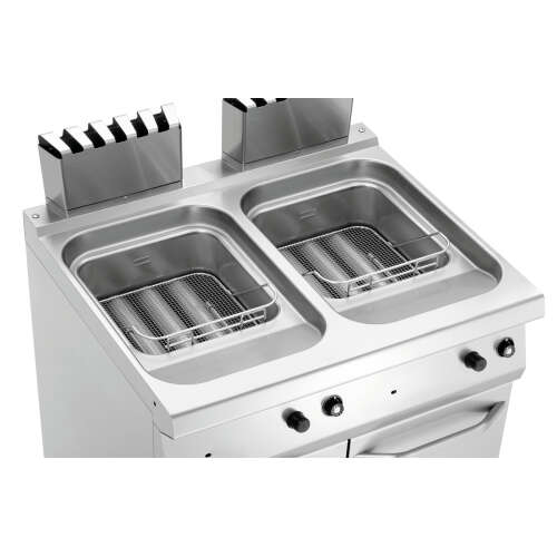 Bartscher Friteuse | SERIE 700 | Gas | 15+15L | 100°C/190°C | 30kW | Piëzo Ontsteking | Aftapkranen | 800x700x850mm