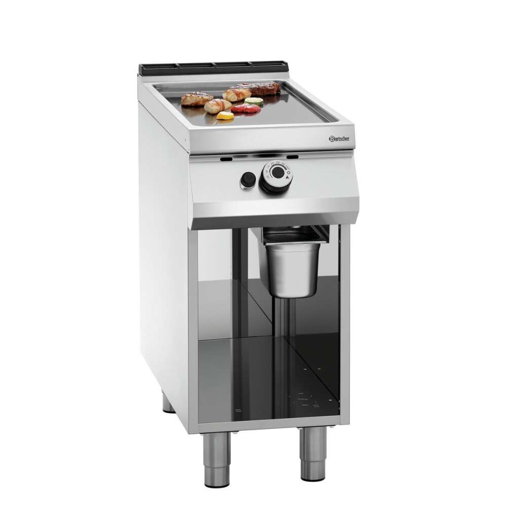 Bartscher Bakplaat | Glad | Gas | Serie 900 | RVS | 9 kW | 400x900x900mm