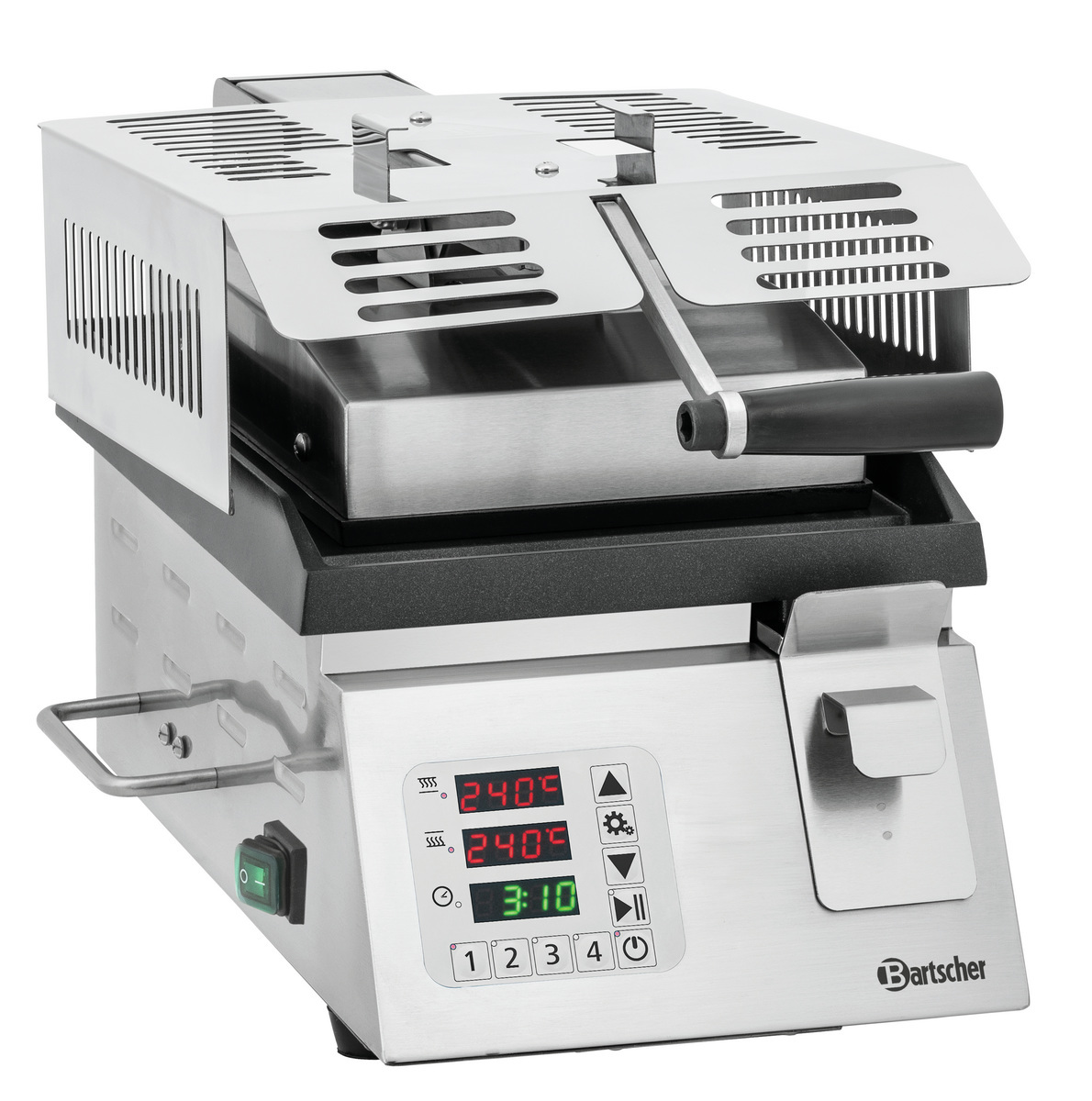 Bartscher Contactgrill DT 2000 1G | Glad Grilloppervlak | 230V | 50–300°C | 320x550x310mm