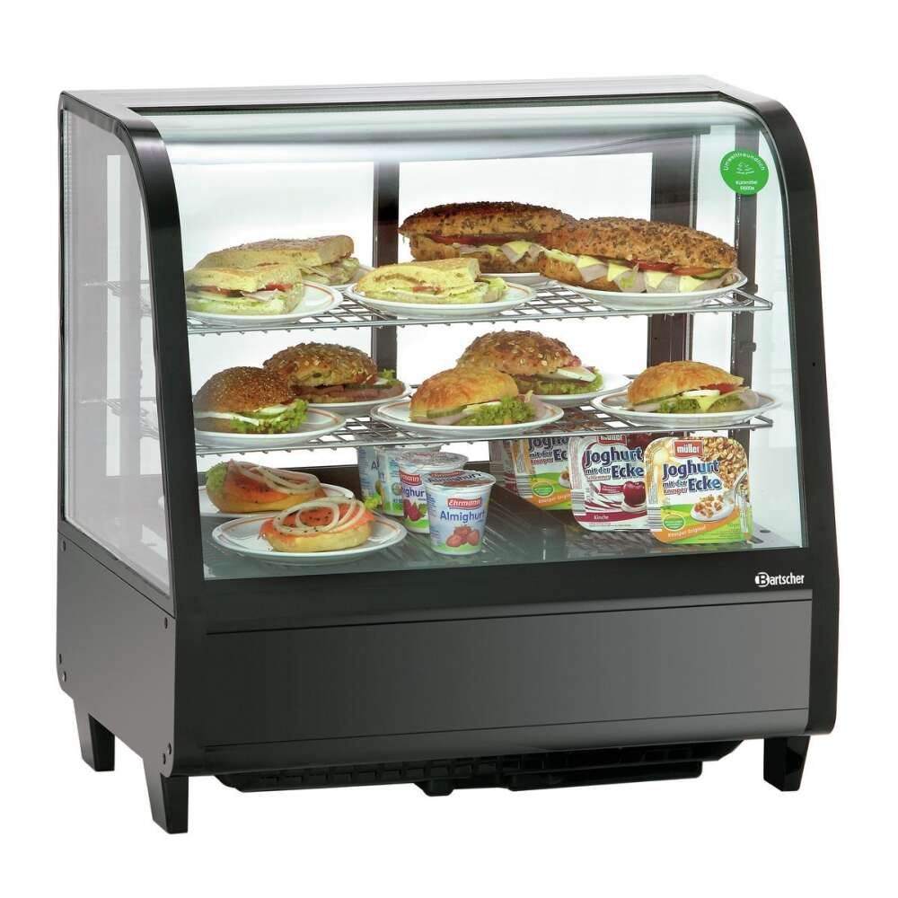 Bartscher Koelvitrine "Deli Cool I" | 100L | LED-verlichting | Afgeronde ruit | 685x455x675mm